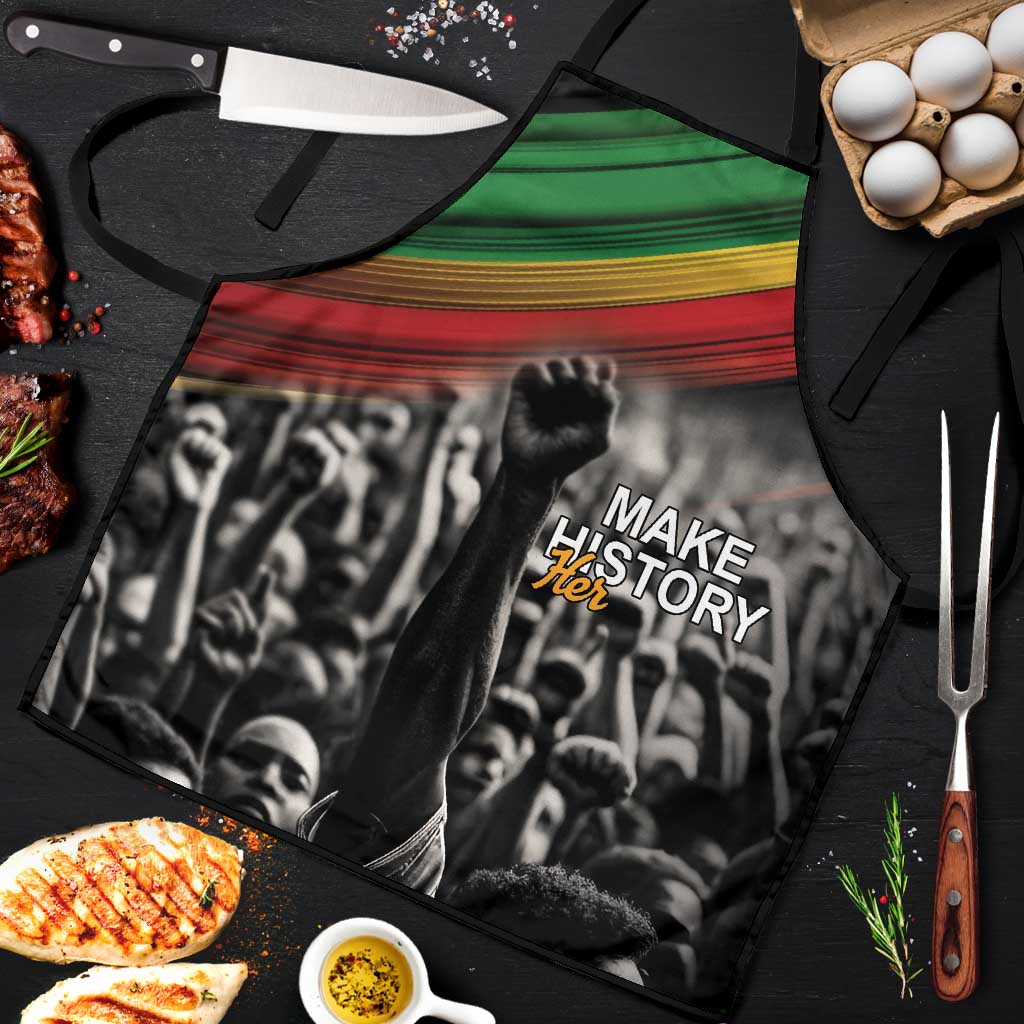 African-American History Month Apron Black Power Hand Make His-Herstories