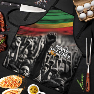 African-American History Month Apron Black Power Hand Make His-Herstories