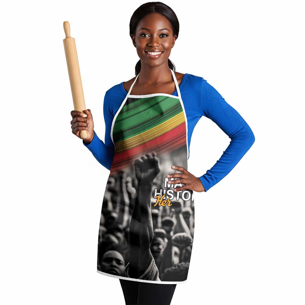 African-American History Month Apron Black Power Hand Make His-Herstories