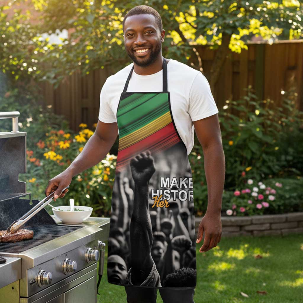 African-American History Month Apron Black Power Hand Make His-Herstories
