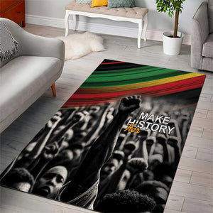 African-American History Month Area Rug Black Power Hand Make His-Herstories