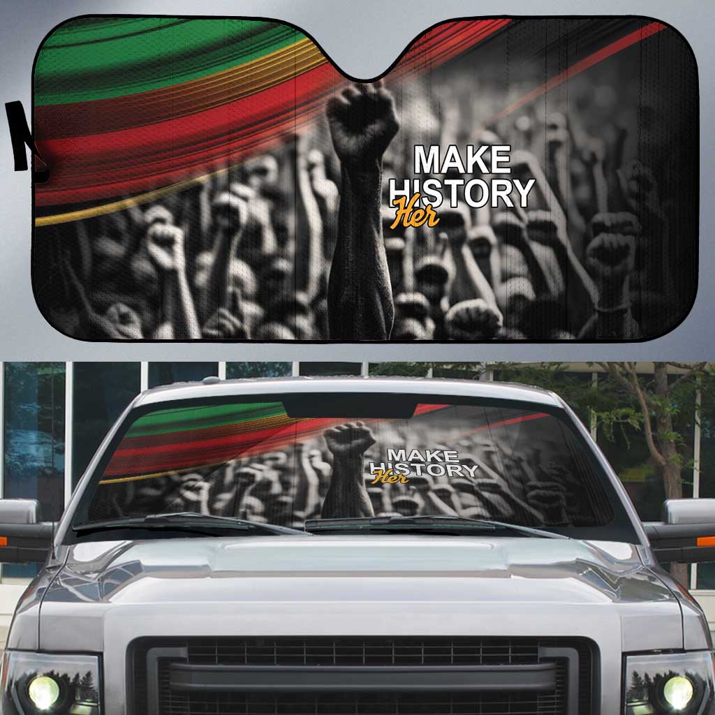 African-American History Month Auto Sun Shade Black Power Hand Make His-Herstories