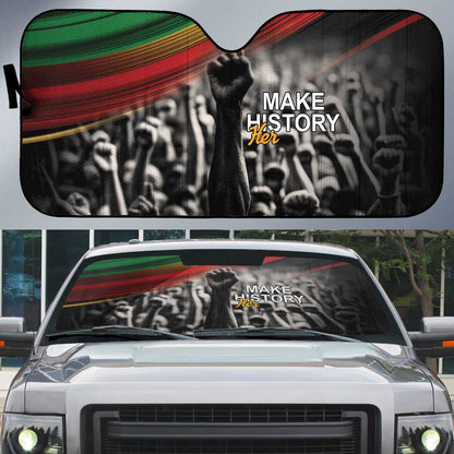 African-American History Month Auto Sun Shade Black Power Hand Make His-Herstories