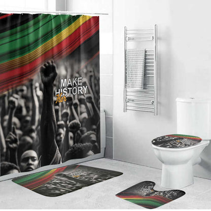 African-American History Month Bathroom Set Black Power Hand Make His-Herstories