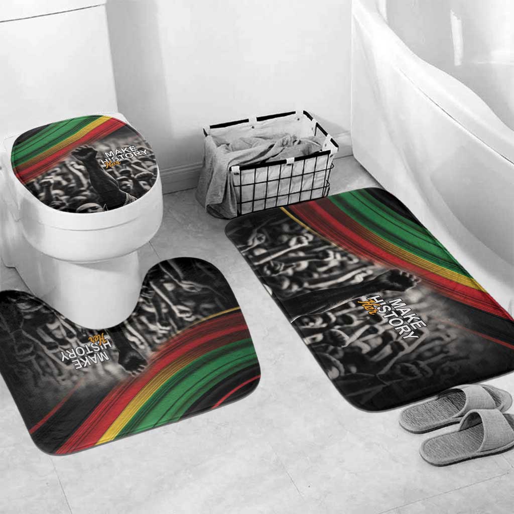 African-American History Month Bathroom Set Black Power Hand Make His-Herstories