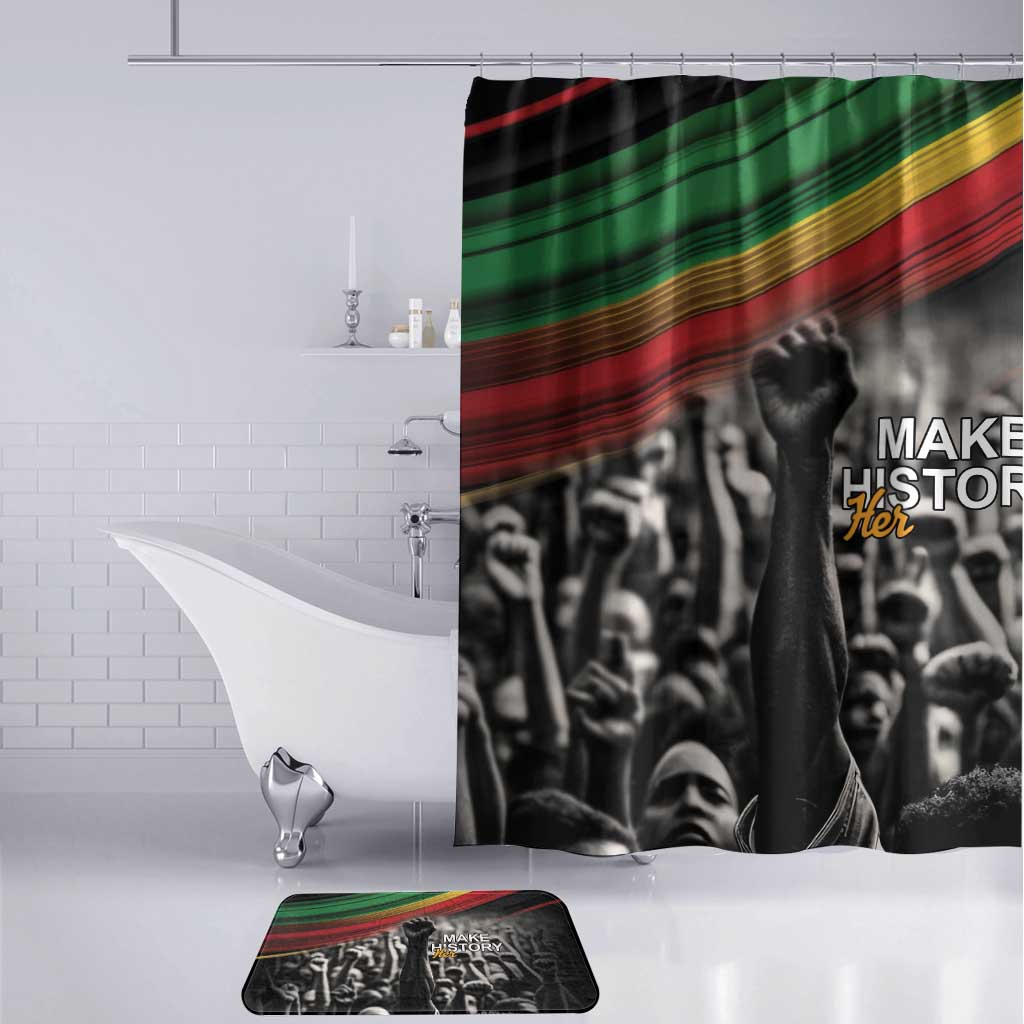 African-American History Month Bathroom Set Black Power Hand Make His-Herstories