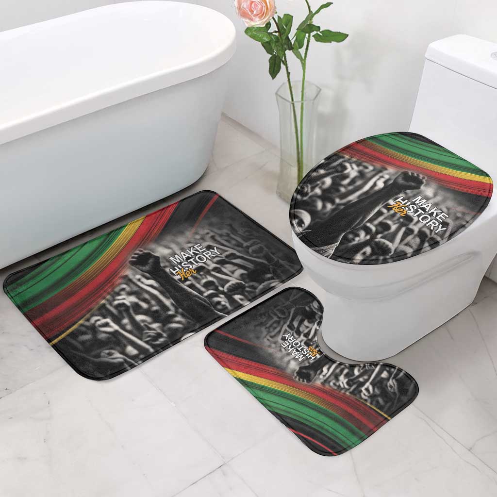 African-American History Month Bathroom Set Black Power Hand Make His-Herstories