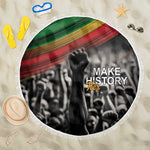 African-American History Month Beach Blanket Black Power Hand Make His-Herstories