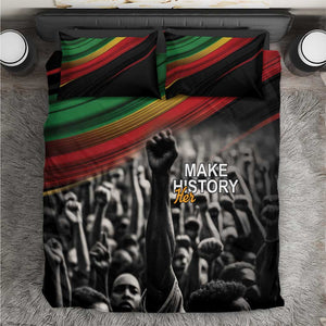 African-American History Month Bedding Set Black Power Hand Make His-Herstories