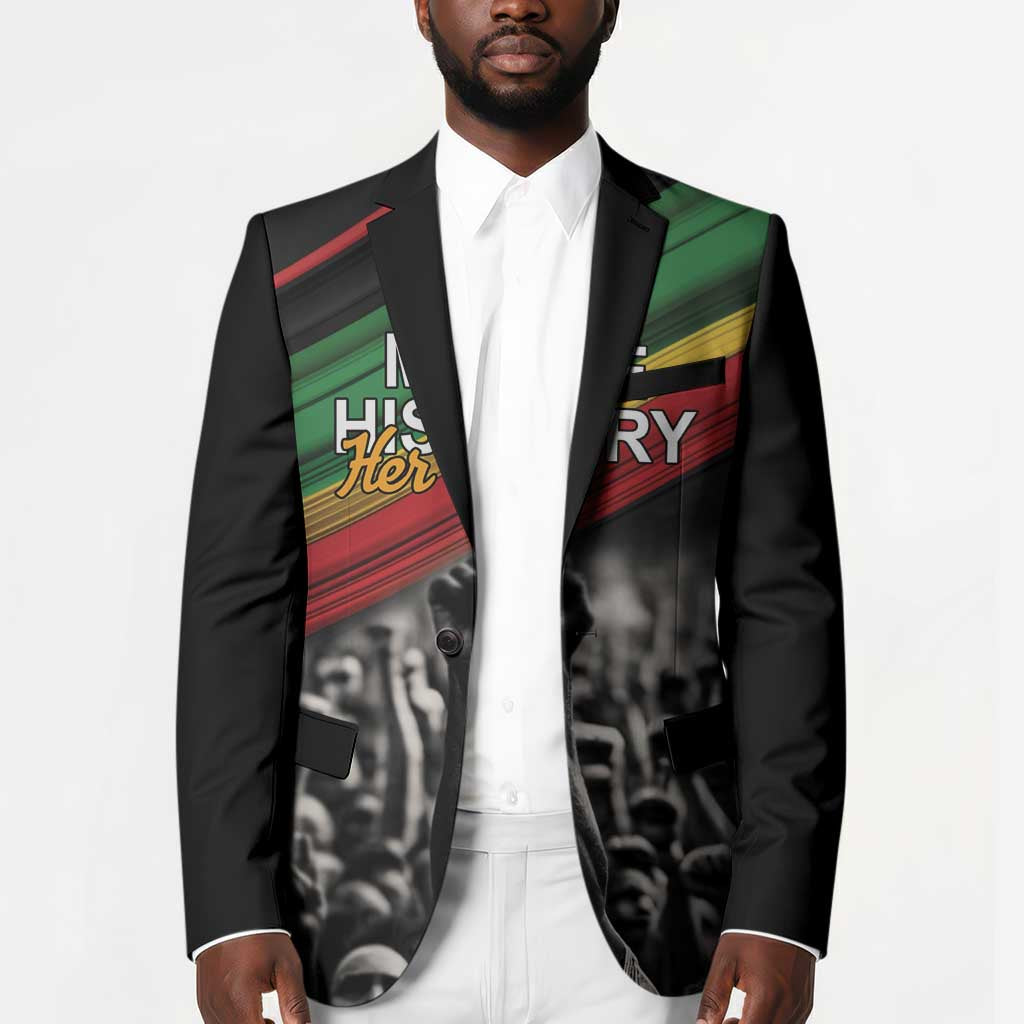 African-American History Month Blazer Black Power Hand Make His-Herstories