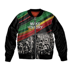 African-American History Month Bomber Jacket Black Power Hand Make His-Herstories