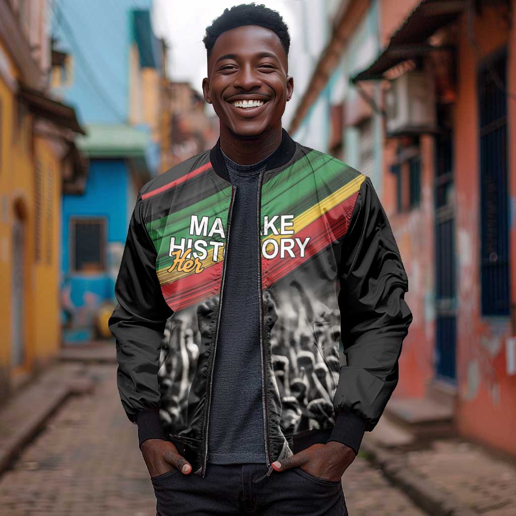 African-American History Month Bomber Jacket Black Power Hand Make His-Herstories
