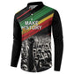 African-American History Month Button Sweatshirt Black Power Hand Make His-Herstories