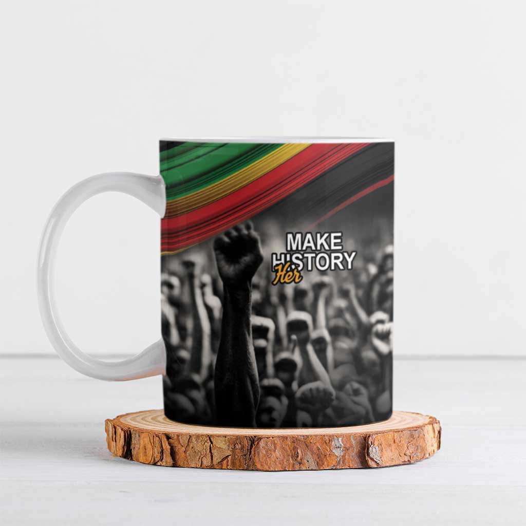 African-American History Month Ceramic Mug Black Power Hand Make His-Herstories