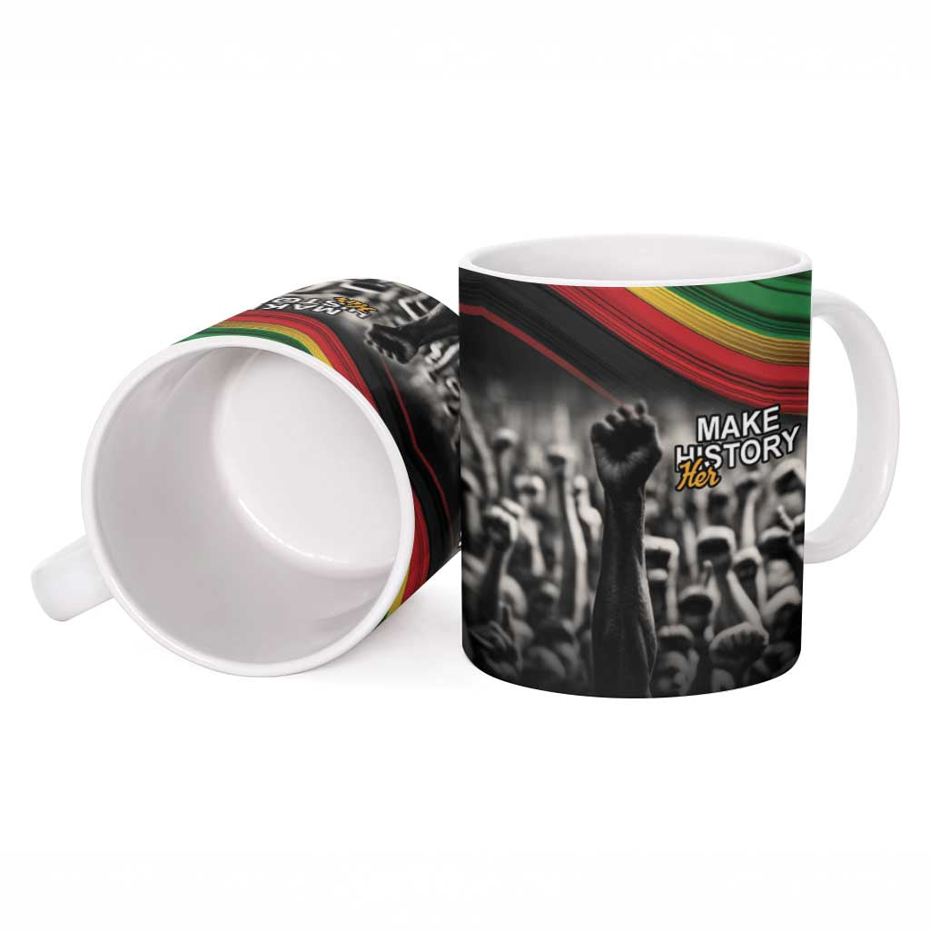 African-American History Month Ceramic Mug Black Power Hand Make His-Herstories