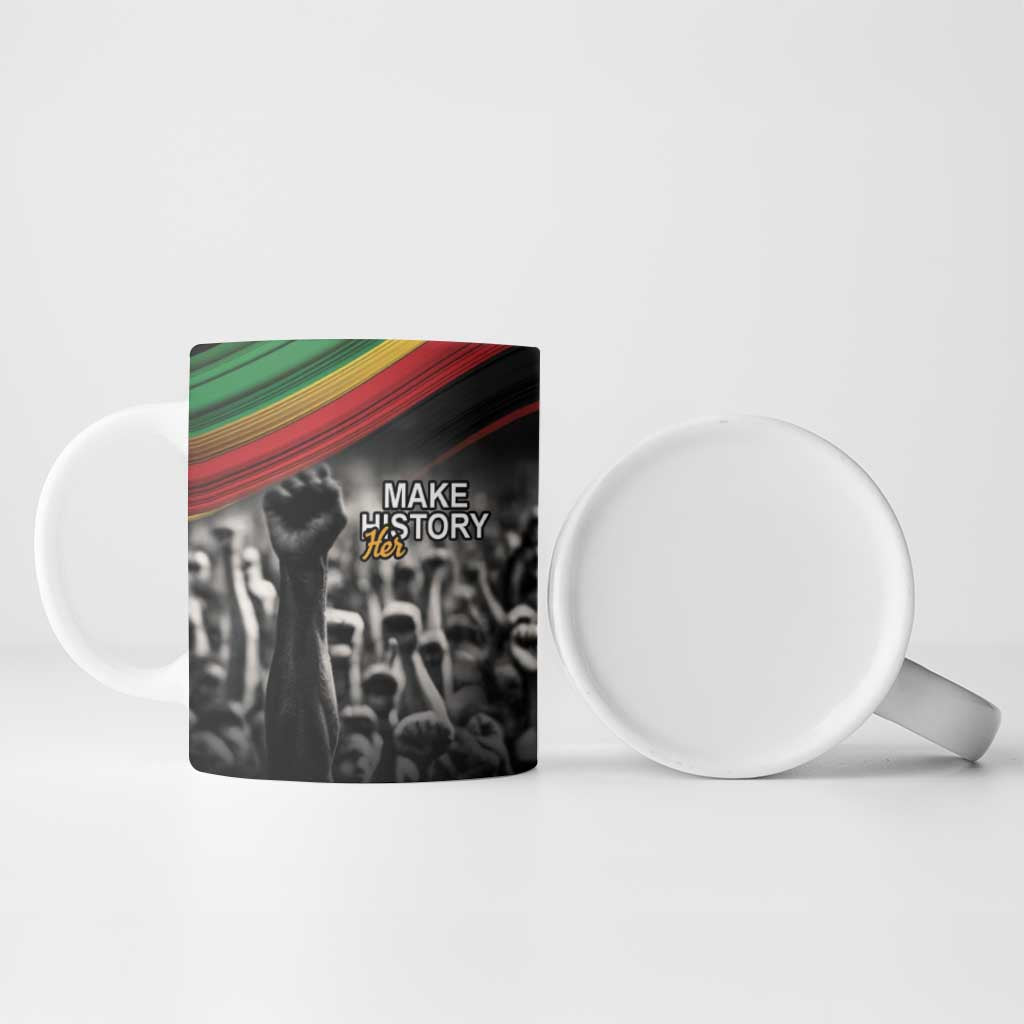 African-American History Month Ceramic Mug Black Power Hand Make His-Herstories