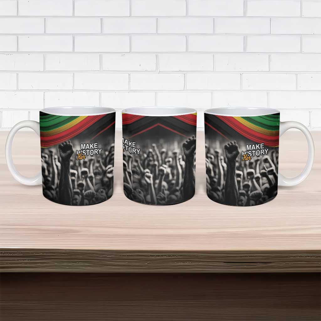 African-American History Month Ceramic Mug Black Power Hand Make His-Herstories
