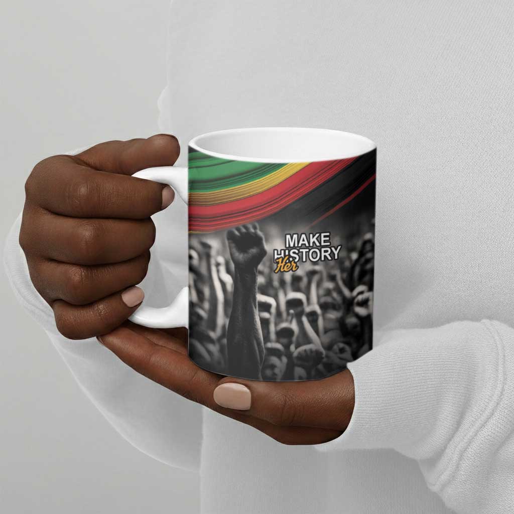 African-American History Month Ceramic Mug Black Power Hand Make His-Herstories