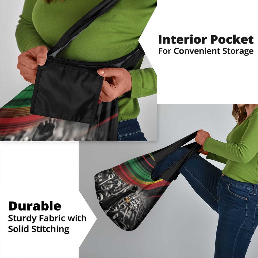 African-American History Month Grocery Bag Black Power Hand Make His-Herstories