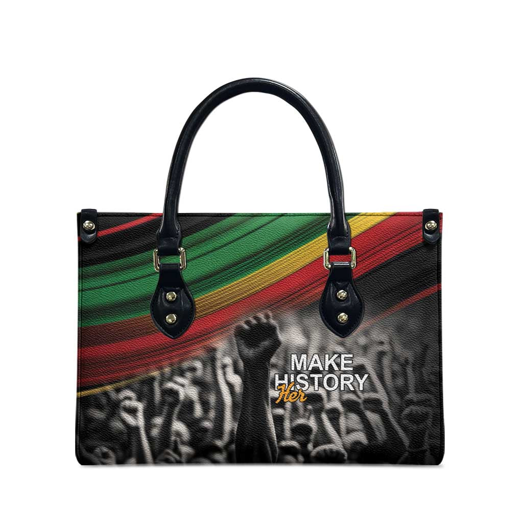 African-American History Month Leather Bag Black Power Hand Make His-Herstories