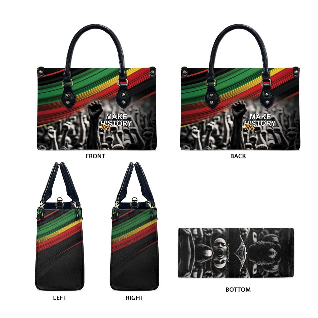African-American History Month Leather Bag Black Power Hand Make His-Herstories
