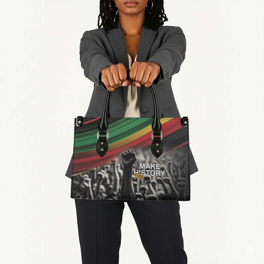 African-American History Month Leather Bag Black Power Hand Make His-Herstories