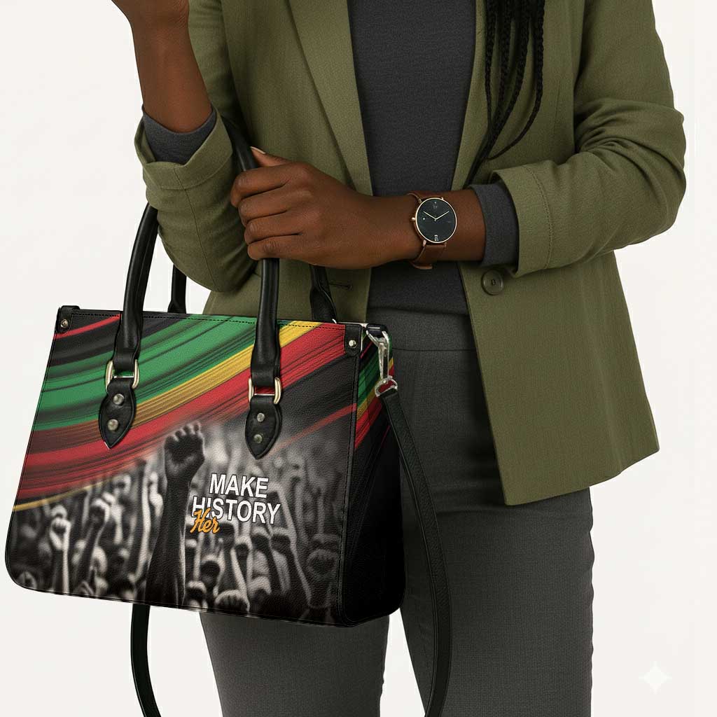 African-American History Month Leather Bag Black Power Hand Make His-Herstories