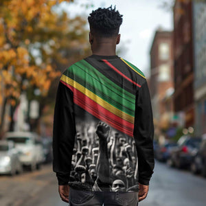 African-American History Month Long Sleeve Shirt Black Power Hand Make His-Herstories