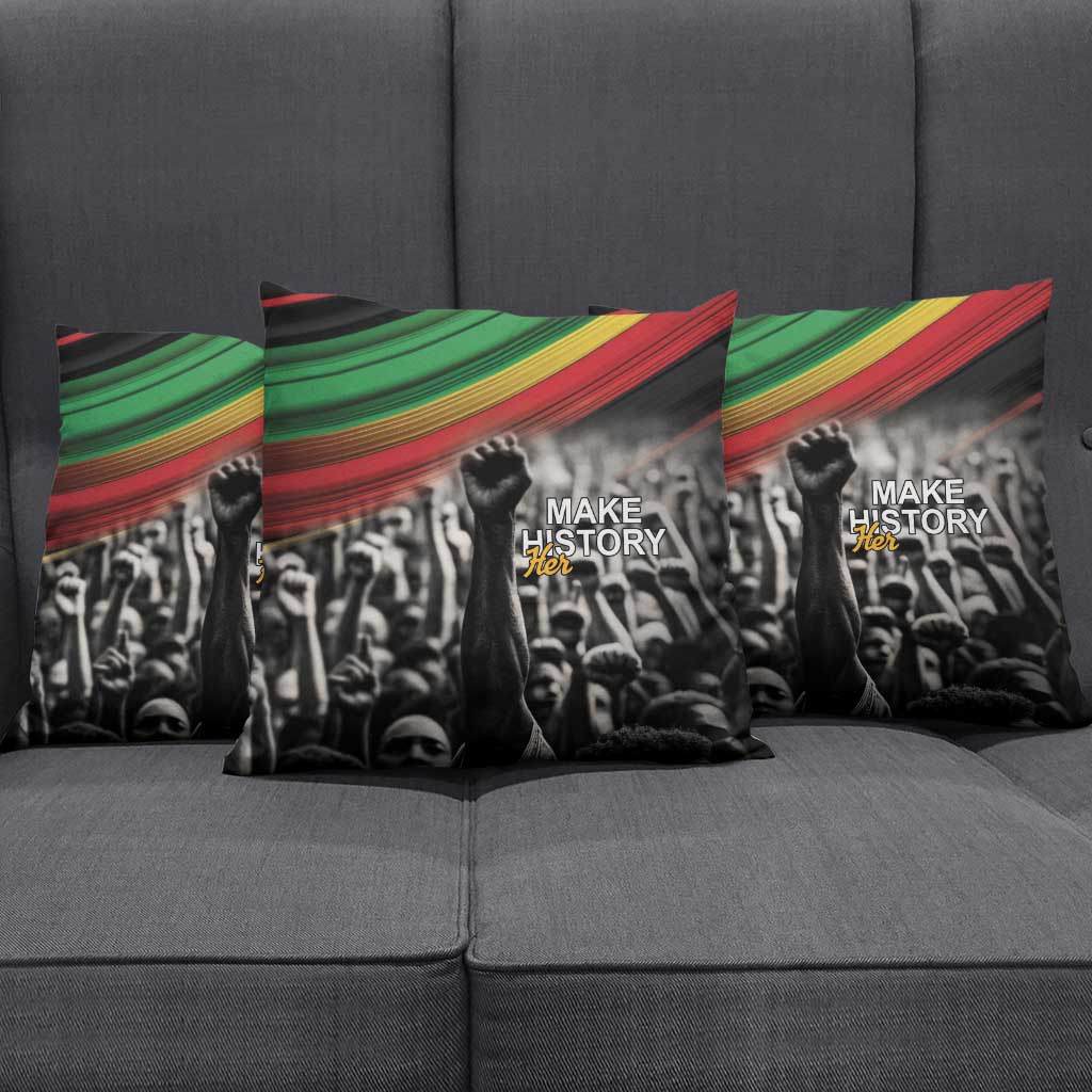 African-American History Month Pillow Cover Black Power Hand Make His-Herstories