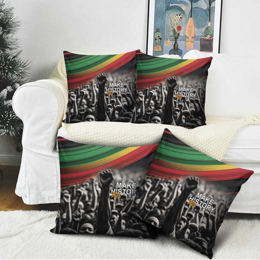 African-American History Month Pillow Cover Black Power Hand Make His-Herstories