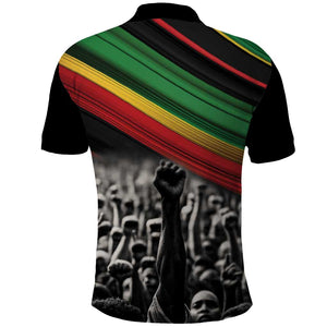 African-American History Month Polo Shirt Black Power Hand Make His-Herstories