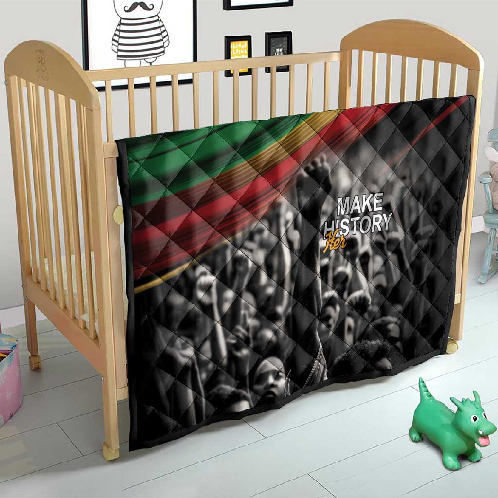 African-American History Month Quilt Black Power Hand Make His-Herstories