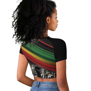 African-American History Month Raglan Cropped T shirt Black Power Hand Make His-Herstories