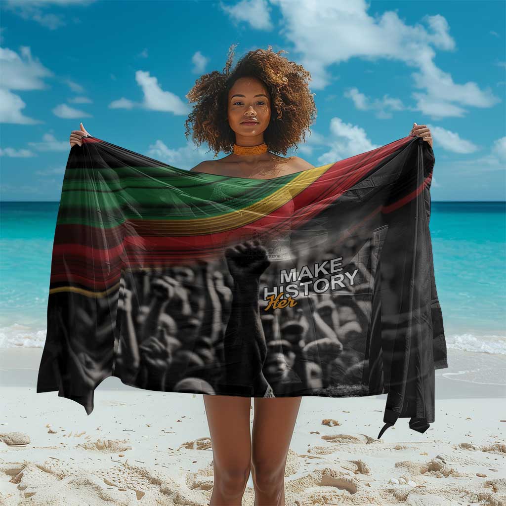 African-American History Month Sarong Black Power Hand Make His-Herstories