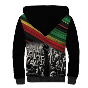 African-American History Month Sherpa Hoodie Black Power Hand Make His-Herstories