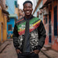 African-American History Month Sleeve Zip Bomber Jacket Black Power Hand Make His-Herstories