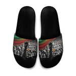 African-American History Month Slide Sandals Black Power Hand Make His-Herstories