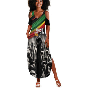 African-American History Month Summer Maxi Dress Black Power Hand Make His-Herstories