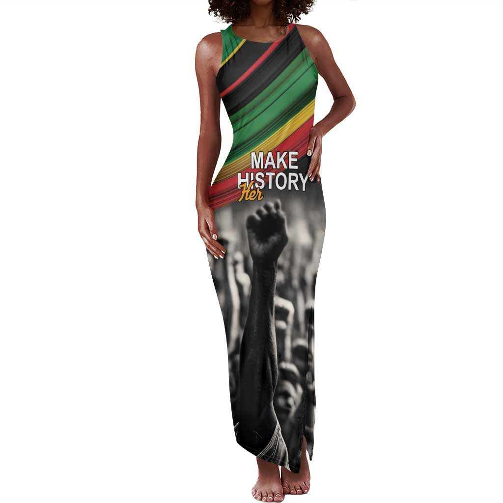 African-American History Month Tank Maxi Dress Black Power Hand Make His-Herstories