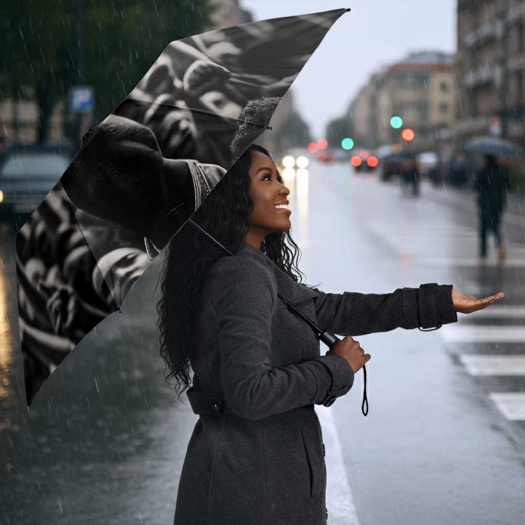 African-American History Month Umbrella Black Power Hand Make His-Herstories