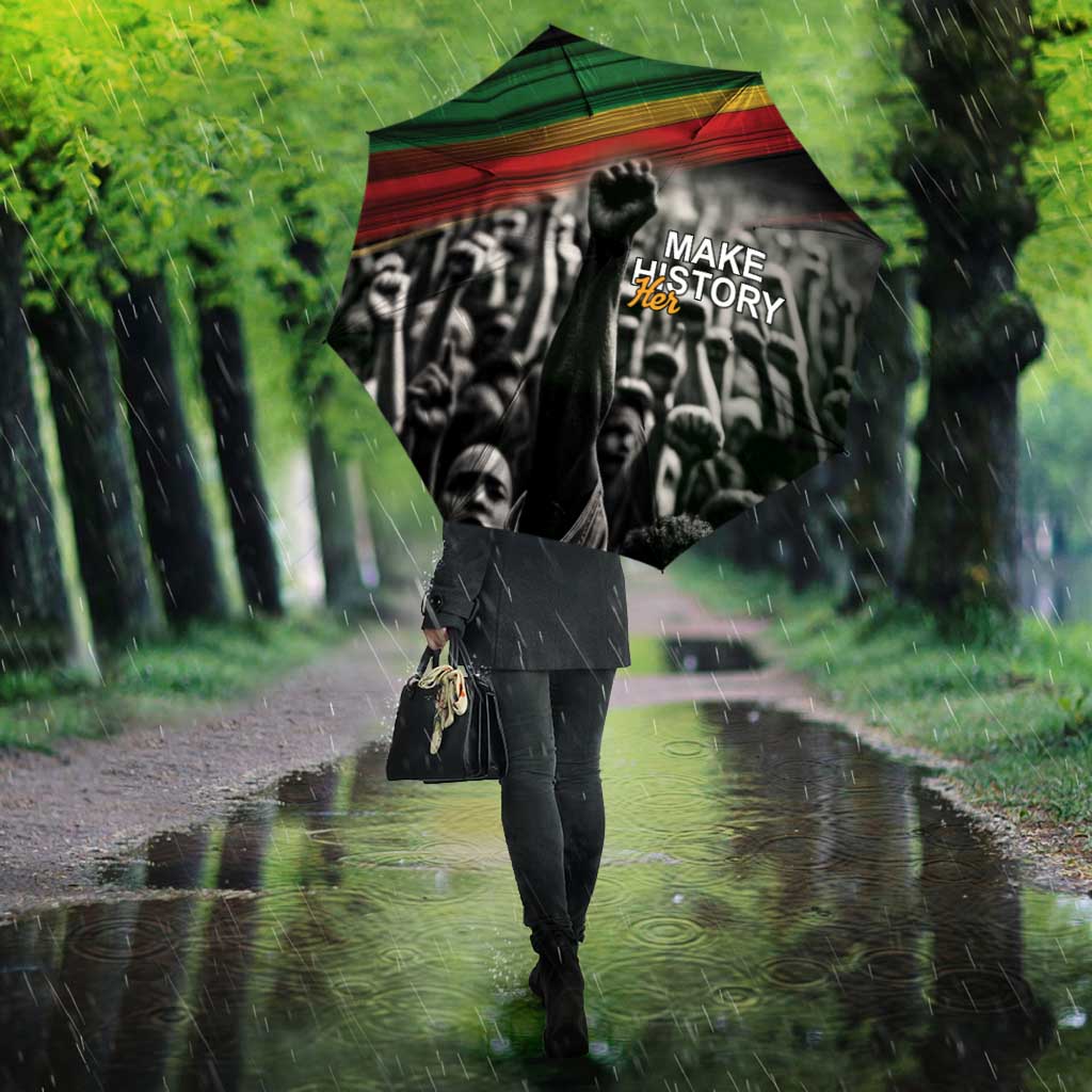 African-American History Month Umbrella Black Power Hand Make His-Herstories