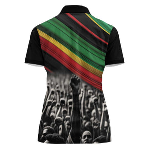 African-American History Month Women Polo Shirt Black Power Hand Make His-Herstories