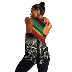 African-American History Month Women Racerback Tank Black Power Hand Make His-Herstories