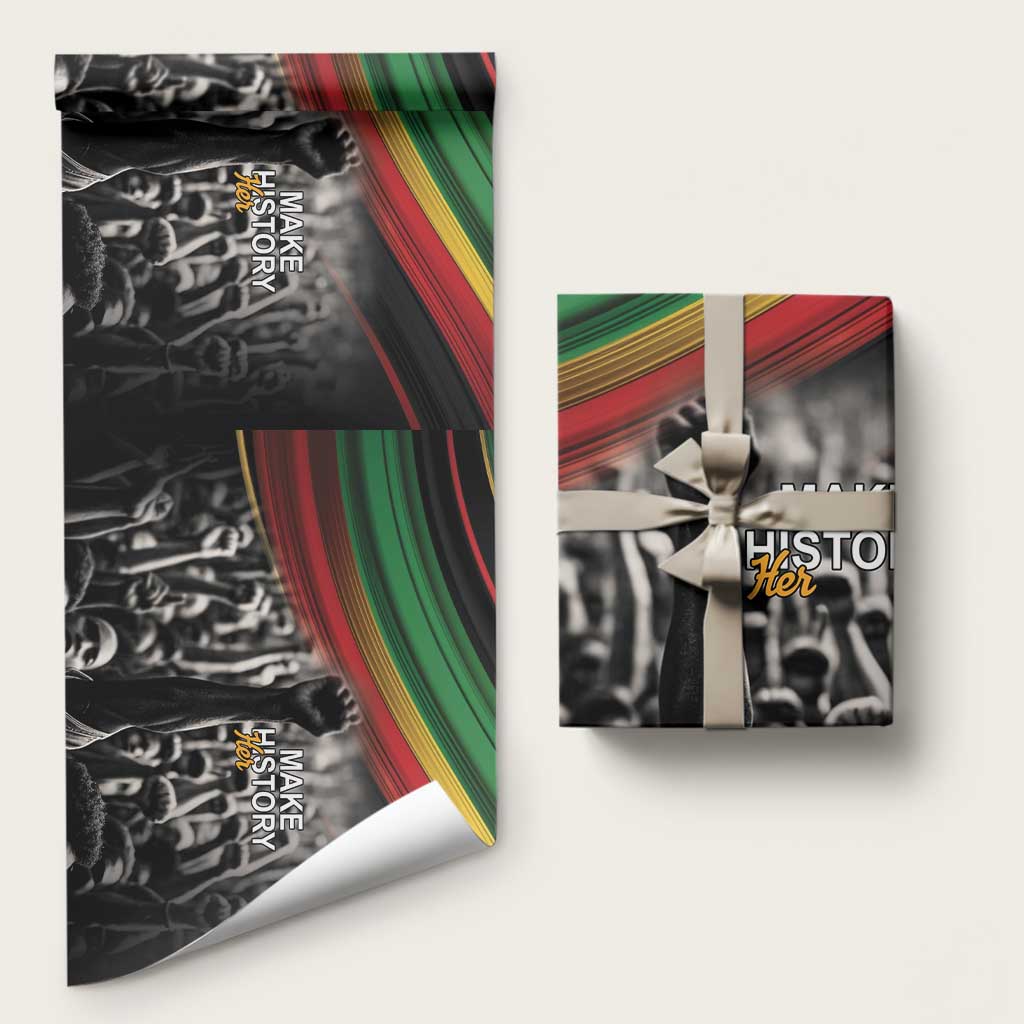 African-American History Month Wrapping Paper Black Power Hand Make His-Herstories - African Pride