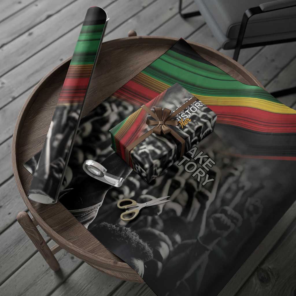 African-American History Month Wrapping Paper Black Power Hand Make His-Herstories - African Pride