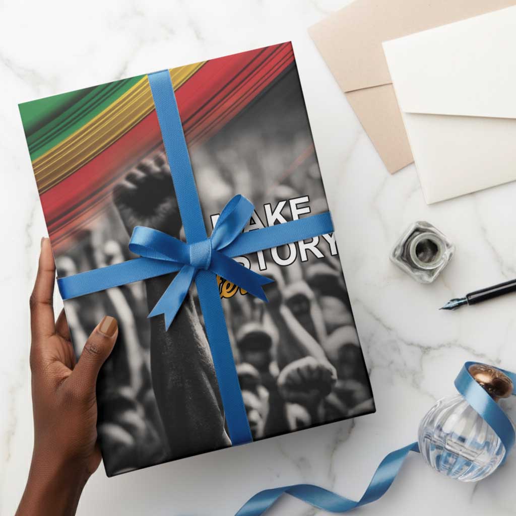 African-American History Month Wrapping Paper Black Power Hand Make His-Herstories - African Pride