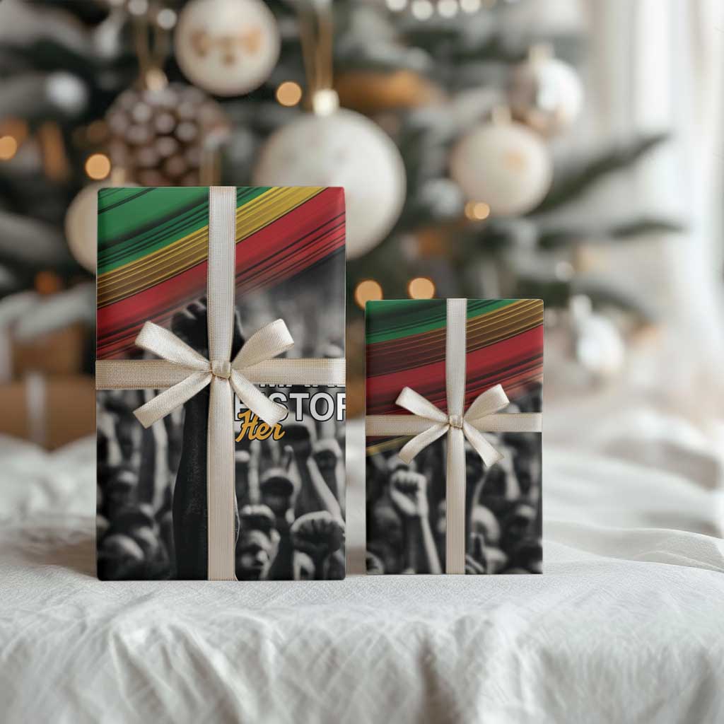 African-American History Month Wrapping Paper Black Power Hand Make His-Herstories - African Pride