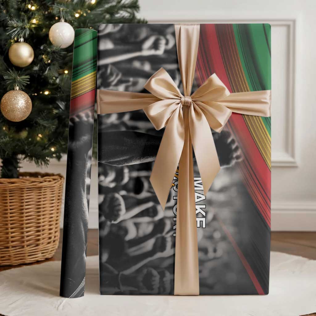 African-American History Month Wrapping Paper Black Power Hand Make His-Herstories - African Pride