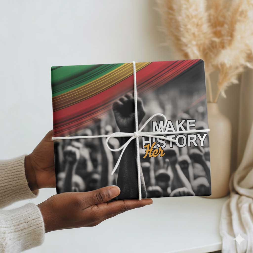 African-American History Month Wrapping Paper Black Power Hand Make His-Herstories - African Pride