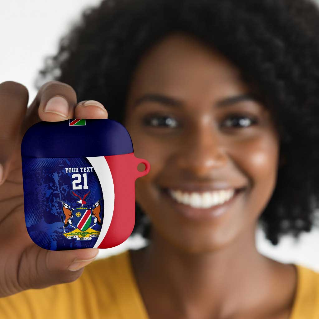Custom Cricket African Namibia AirPods Case Coat of arms Namibian Pattern